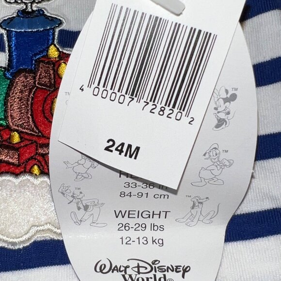 Disney Parks Mickey Mouse Train Jumper Blue/White 24 mo NWT - Picture 4 of 4